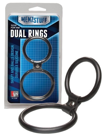 Чёрное двойное эрекционное кольцо Dual Rings Black - Dream Toys - в Элисте купить с доставкой