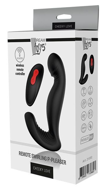 Черный вибромассажер простаты SWIRLING P-PLEASER - Dream Toys - в Элисте купить с доставкой