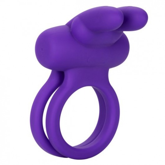 Фиолетовое двойное эрекционное кольцо Silicone Rechargeable Dual Rockin Rabbit - California Exotic Novelties - в Элисте купить с доставкой