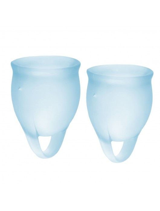 Набор голубых менструальных чаш Feel confident Menstrual Cup - Satisfyer - купить с доставкой в Элисте