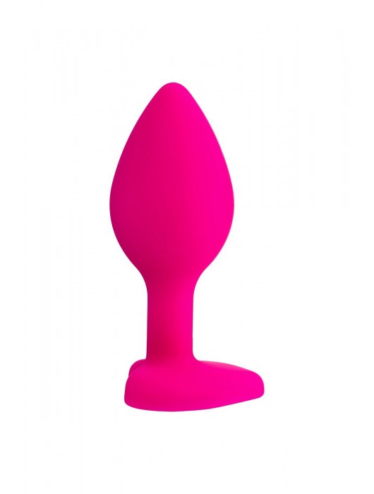 Розовая анальная втулка Diamond Heart с прозрачным кристаллом - 7 см. - ToyFa - купить с доставкой в Элисте