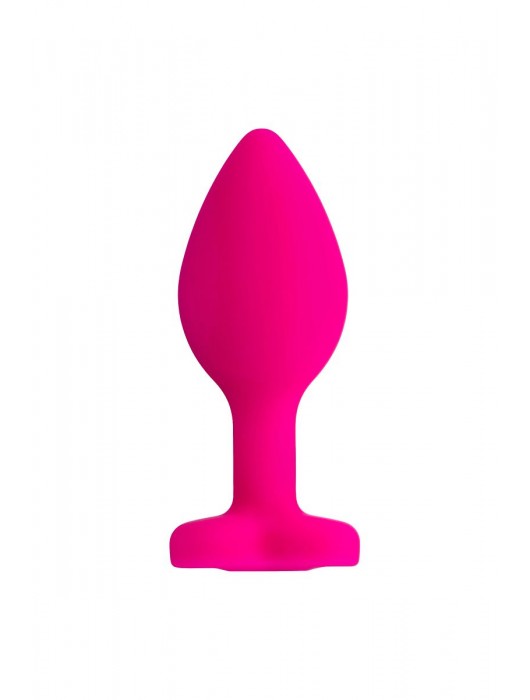 Розовая анальная втулка Diamond Heart с прозрачным кристаллом - 7 см. - ToyFa - купить с доставкой в Элисте