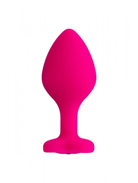 Розовая анальная втулка Diamond Heart с прозрачным кристаллом - 8 см. - ToyFa - купить с доставкой в Элисте