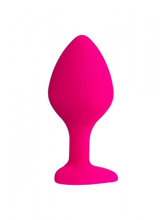 Розовая анальная втулка Diamond Heart с прозрачным кристаллом - 8 см. - ToyFa - купить с доставкой в Элисте