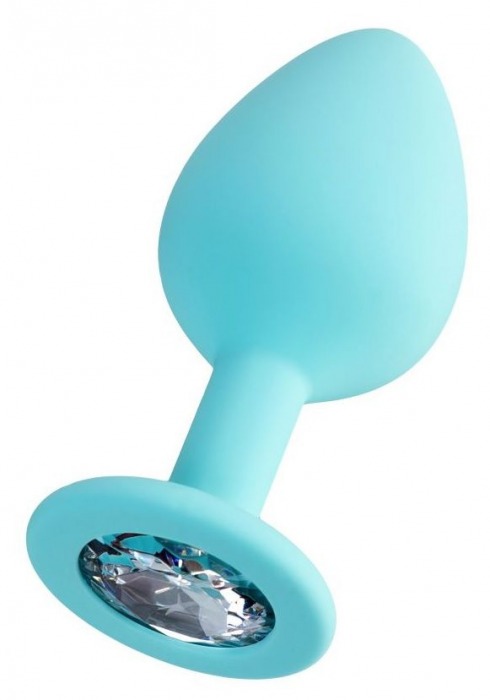 Мятная анальная втулка Brilliant с прозрачным кристаллом - 8 см. - ToyFa - купить с доставкой в Элисте