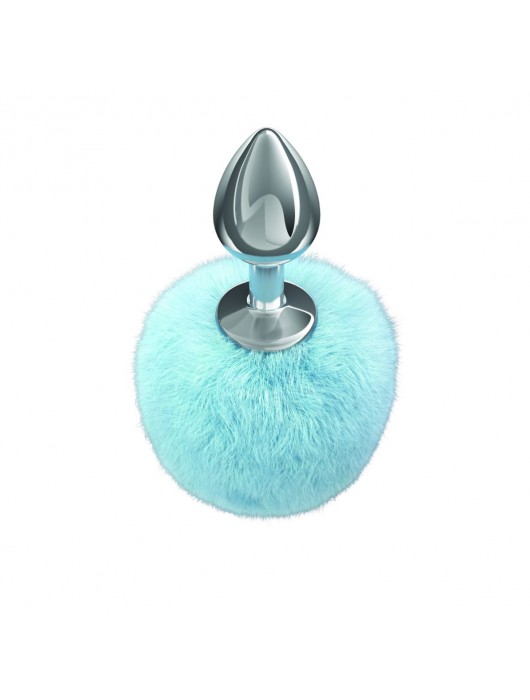 Серебристая анальная пробка с голубым пушистым хвостиком Twinkle - Lola Games - купить с доставкой в Элисте