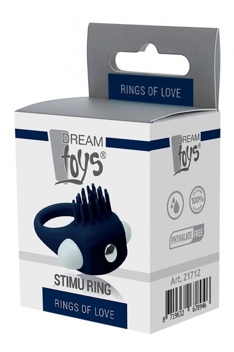 Синее эрекционное виброкольцо STIMU RING - Dream Toys - в Элисте купить с доставкой