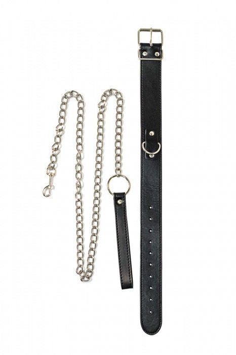 Черный ошейник с поводком Wild - Lola Games - купить с доставкой в Элисте