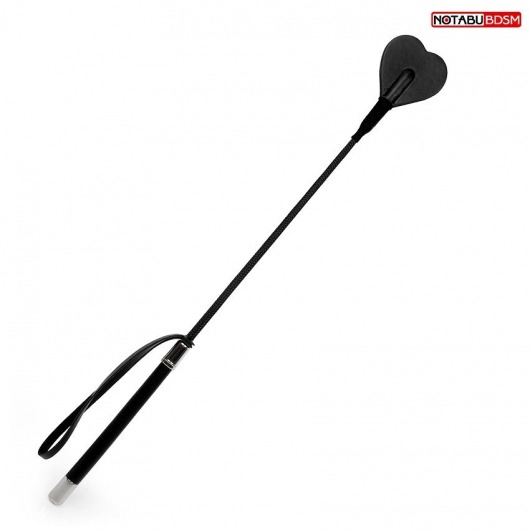 Черный стек с наконечником-сердечком - 54 см. - Notabu - купить с доставкой в Элисте