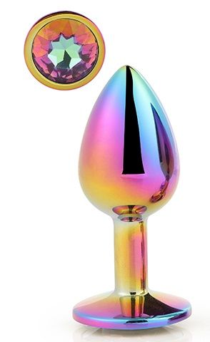 Голографическая анальная втулка с радужным кристаллом - 7,1 см. - Dream Toys - купить с доставкой в Элисте