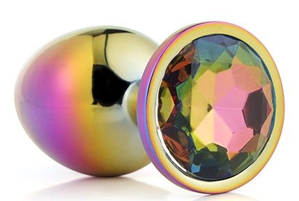 Голографическая анальная втулка с радужным кристаллом - 7,1 см. - Dream Toys - купить с доставкой в Элисте