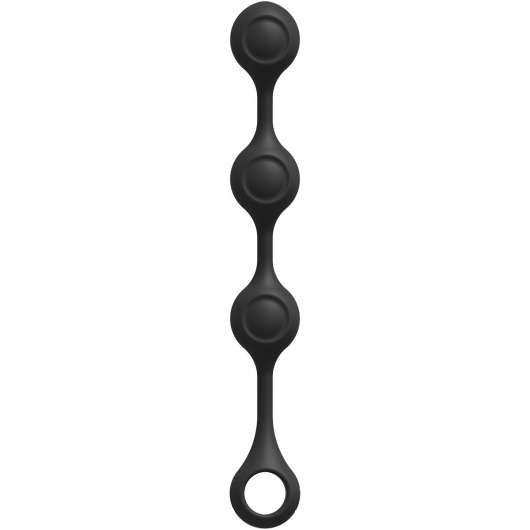 Черные утяжеленные анальные шарики Anal Essentials Weighted Silicone Anal Balls - 34,3 см. - Doc Johnson