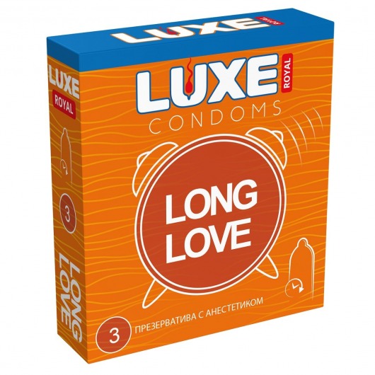 Презервативы с продлевающим эффектом LUXE Royal Long Love - 3 шт. - Luxe - купить с доставкой в Элисте