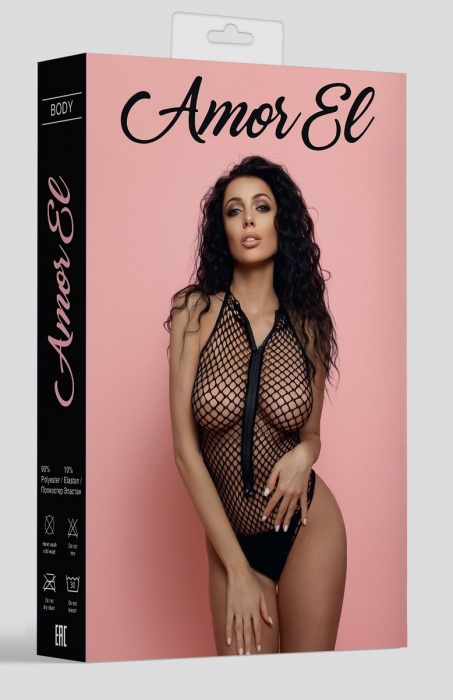 Пикантное сетчатое боди на молнии - Amor El купить с доставкой