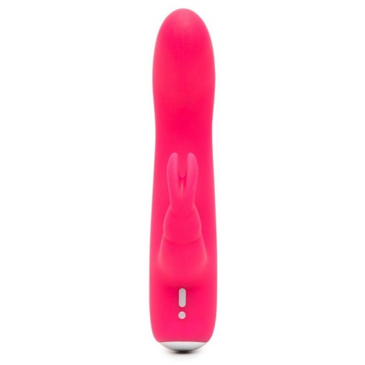 Розовый вибратор-кролик Rechargeable Mini Rabbit Vibrator - 15,2 см. - Happy Rabbit