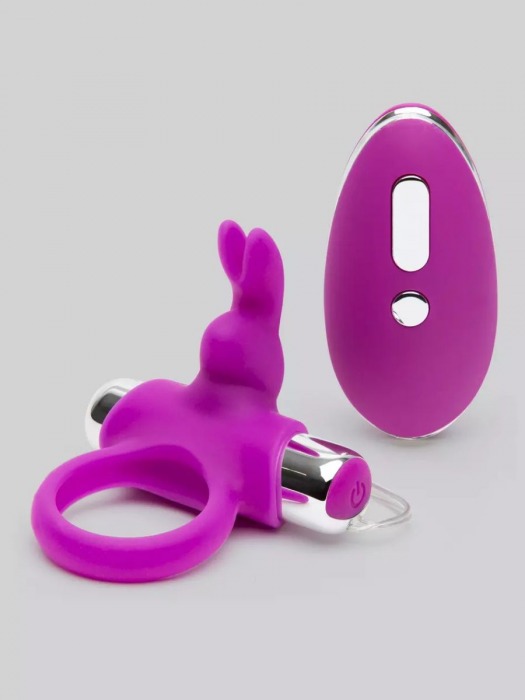 Лиловое виброкольцо с пультом ДУ Remote Control Cock Ring - Happy Rabbit - в Элисте купить с доставкой