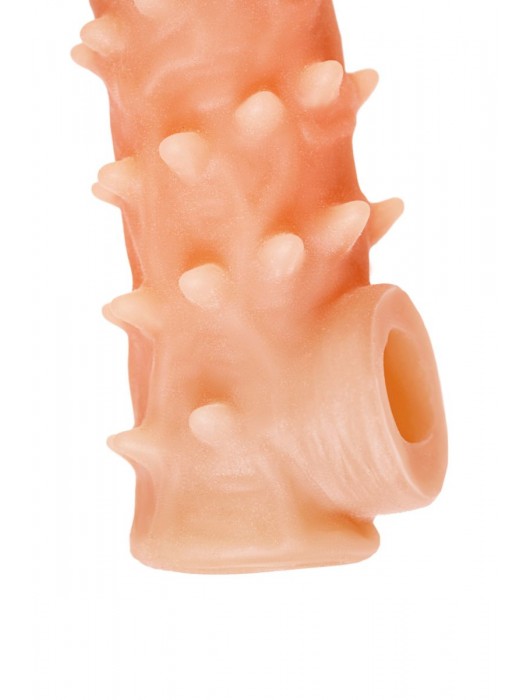 Телесная закрытая насадка с пупырышками Cock Sleeve Size L - 17,6 см. - KOKOS - в Элисте купить с доставкой