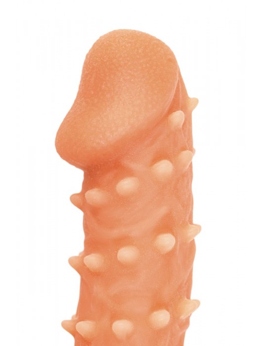 Телесная закрытая насадка с пупырышками Cock Sleeve Size L - 17,6 см. - KOKOS - в Элисте купить с доставкой