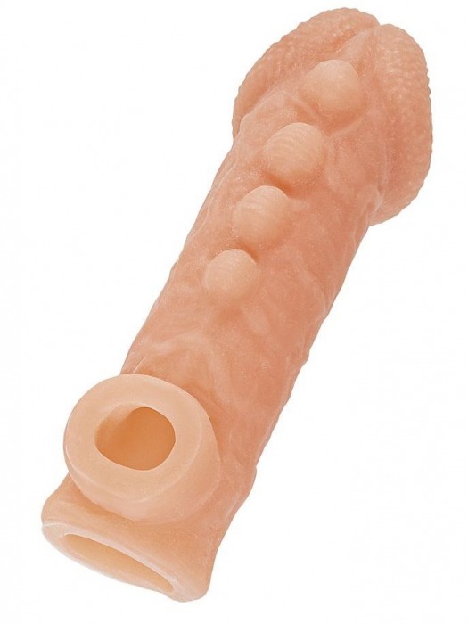 Телесная закрытая насадка с шишечками Cock Sleeve Size S - 13,8 см. - KOKOS - в Элисте купить с доставкой