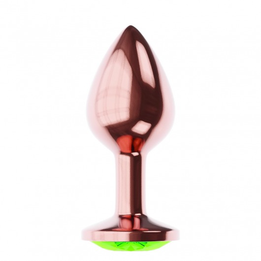 Пробка цвета розового золота с лаймовым кристаллом Diamond Emerald Shine S - 7,2 см. - Lola Games - купить с доставкой в Элисте