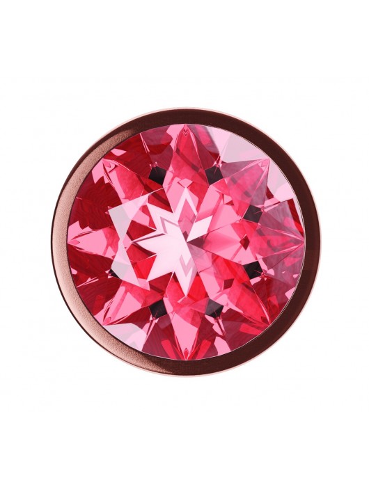 Пробка цвета розового золота с малиновым кристаллом Diamond Ruby Shine L - 8,3 см. - Lola Games - купить с доставкой в Элисте