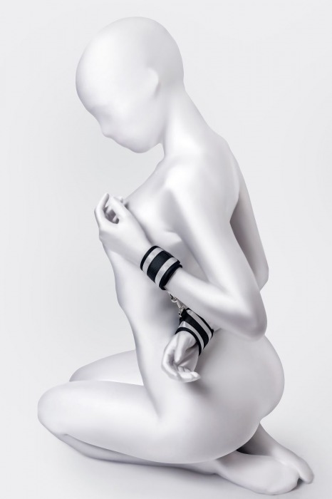 Серебристо-черные наручники Anonymo - ToyFa - купить с доставкой в Элисте