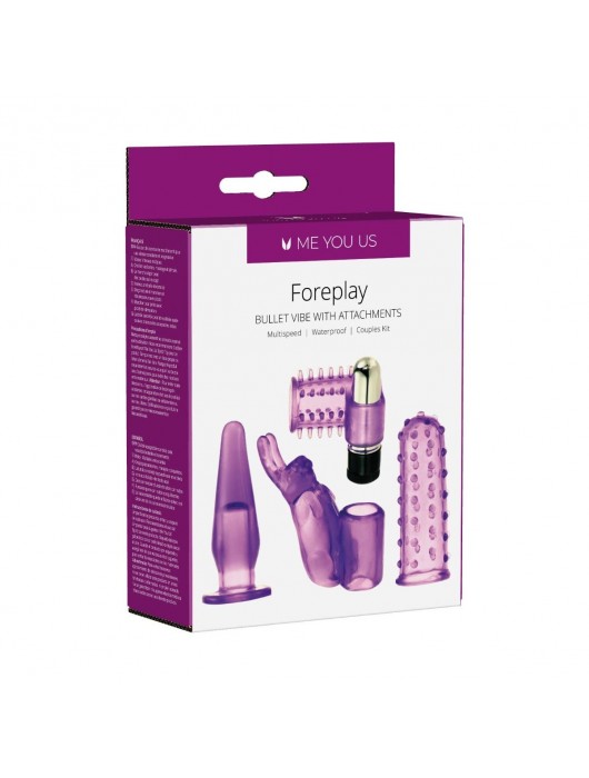 Фиолетовый вибронабор Foreplay Couples Kit - Me You Us