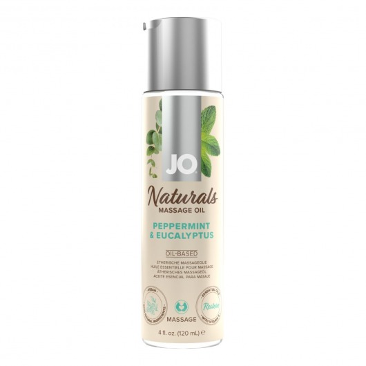 Массажное масло с ароматом перечной мяты и эвкалипта JO Naturals Peppermint   Eucalyptus - 120 мл. - System JO - купить с доставкой в Элисте