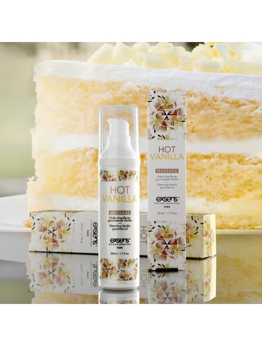 Разогревающее массажное масло с ароматом ванили Gourmet Hot Vanilla - 50 мл. - Exsens - купить с доставкой в Элисте