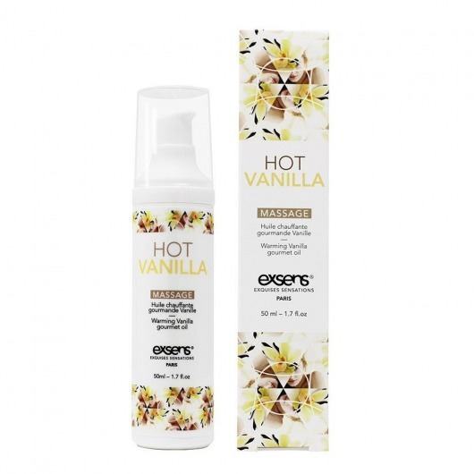 Разогревающее массажное масло с ароматом ванили Gourmet Hot Vanilla - 50 мл. - Exsens - купить с доставкой в Элисте