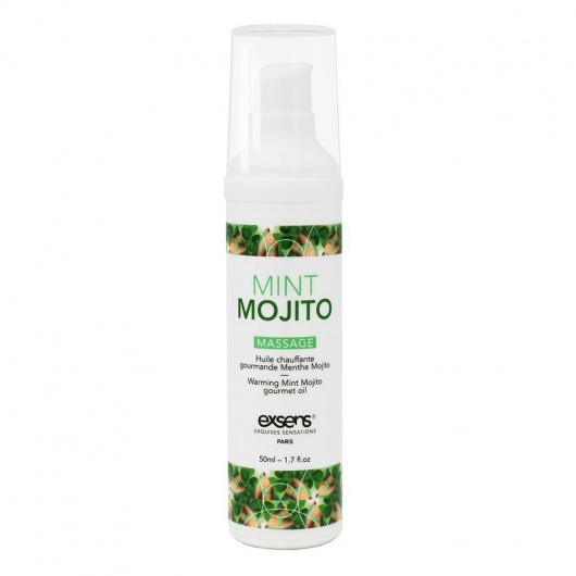 Разогревающее массажное масло с ароматом мохито Gourmet Mint Mojito - 50 мл. - Exsens - купить с доставкой в Элисте