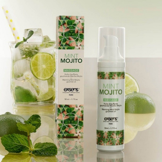 Разогревающее массажное масло с ароматом мохито Gourmet Mint Mojito - 50 мл. - Exsens - купить с доставкой в Элисте