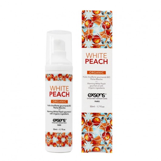 Разогревающее массажное масло Gourmet White Peach Organic с органическими ингредиентами - 50 мл. - Exsens - купить с доставкой в Элисте