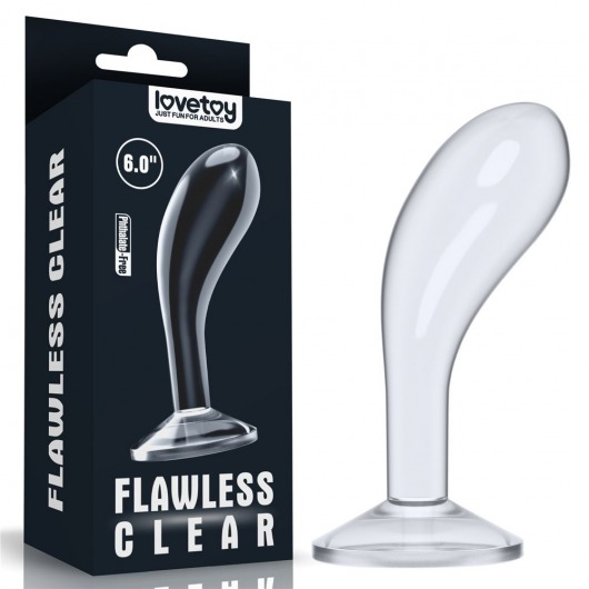 Прозрачный стимулятор простаты Flawless Clear Prostate Plug - 15 см. - Lovetoy - в Элисте купить с доставкой