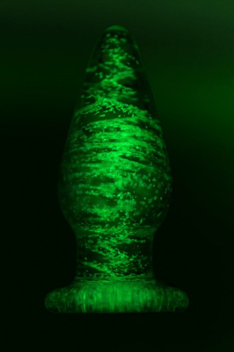 Прозрачная, светящаяся в темноте анальная втулка - 9,8 см. - Sexus