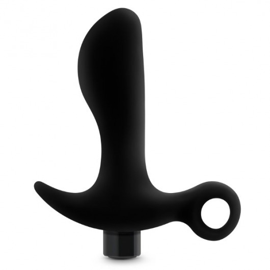 Черный анальный вибратор Silicone Vibrating Prostate Massager 01 - 10,8 см. - Blush Novelties - в Элисте купить с доставкой