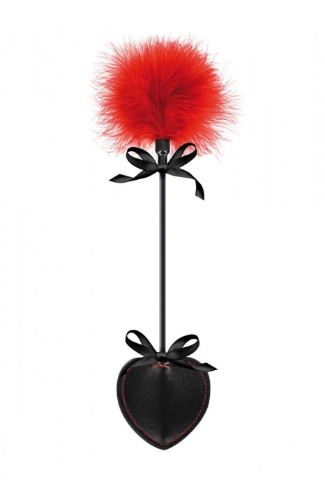 Стек с пуховкой Sweet Caress Feather Whip - 44 см. - Sweet Caress - купить с доставкой в Элисте