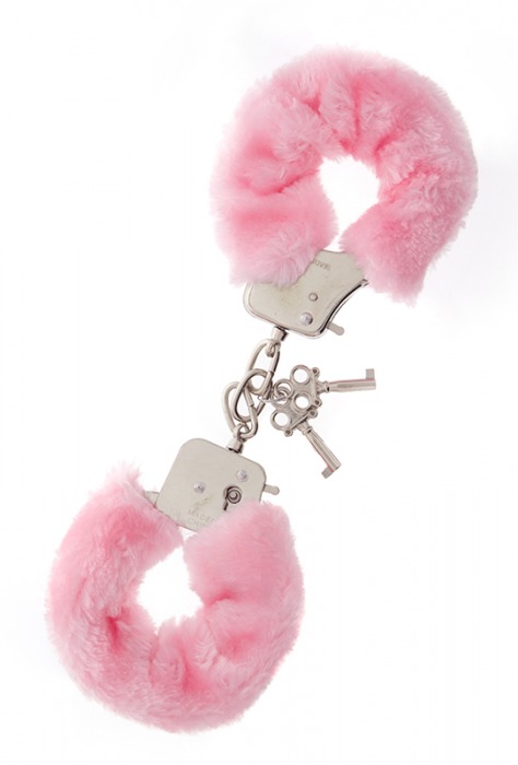 Металлические наручники с розовой меховой опушкой METAL HANDCUFF WITH PLUSH PINK - Dream Toys - купить с доставкой в Элисте