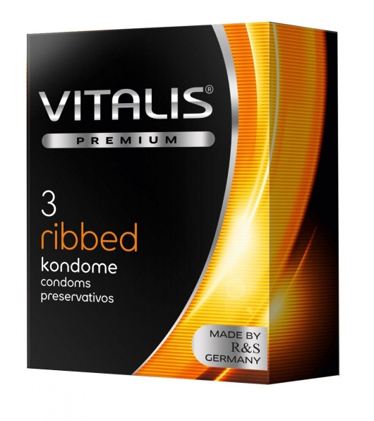 Ребристые презервативы VITALIS PREMIUM ribbed - 3 шт. - Vitalis - купить с доставкой в Элисте
