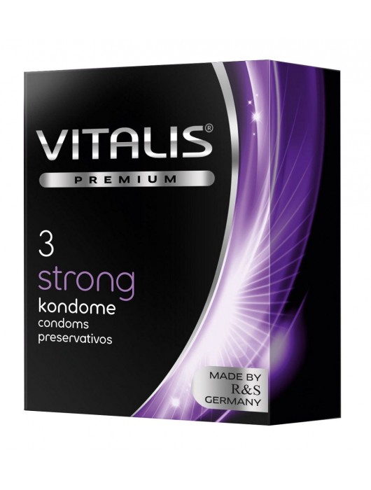 Презервативы с утолщенной стенкой VITALIS PREMIUM strong - 3 шт. - Vitalis - купить с доставкой в Элисте