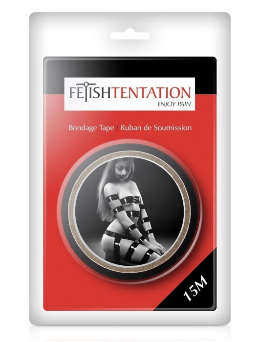 Черный скотч для фиксации - 15 м. - Fetish Tentation - купить с доставкой в Элисте