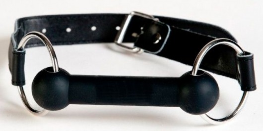 Чёрный кляп-трензель на кожаных ремешках - ToyFa - купить с доставкой в Элисте