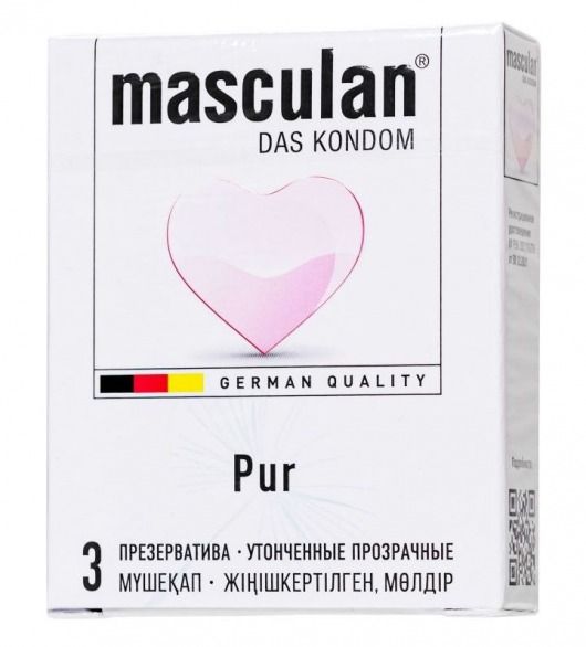 Супертонкие презервативы Masculan Pur - 3 шт. - Masculan - купить с доставкой в Элисте