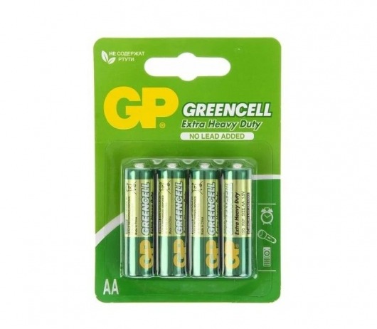 Батарейки солевые GP GreenCell AA/R6G - 4 шт. - Элементы питания - купить с доставкой в Элисте