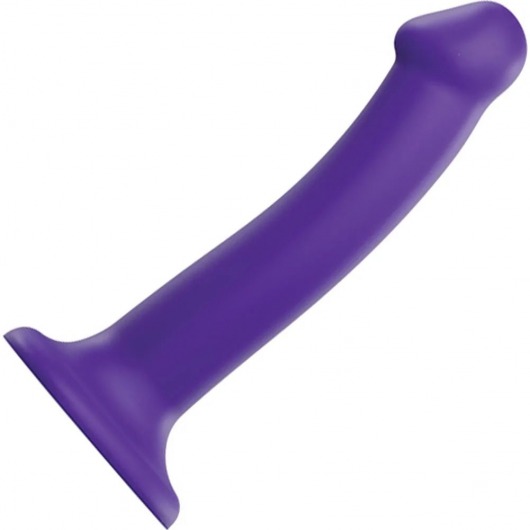 Фиолетовый фаллоимитатор-насадка Strap-On-Me Dildo Dual Density size M - 18 см. - Strap-on-me - купить с доставкой в Элисте