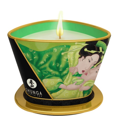 Массажная свеча Exotic Green Tea с ароматом зелёного чая - 170 мл. - Shunga - купить с доставкой в Элисте