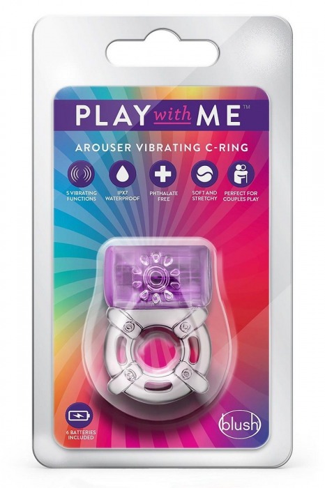 Фиолетовое эрекционное виброкольцо One Night Stand Vibrating C-Ring - Blush Novelties - в Элисте купить с доставкой