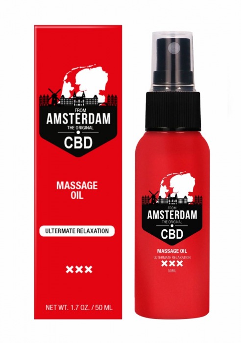 Стимулирующее массажное масло CBD from Amsterdam Massage Oil - 50 мл. - Shots Media BV - купить с доставкой в Элисте