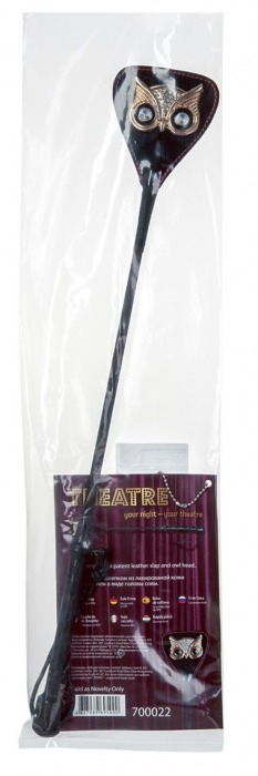 Чёрный стек с совой на кожаном наконечнике - 24 см. - ToyFa - купить с доставкой в Элисте