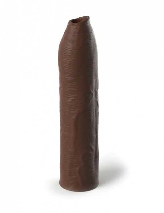 Коричневая насадка-удлинитель Uncut Silicone Penis Enhancer - 17,8 см. - Pipedream - в Элисте купить с доставкой